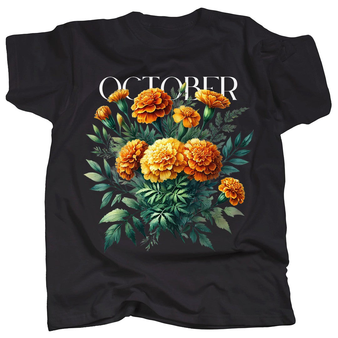 BIRTH FLOWER - OCTOBER - MARIGOLD - Single - T-Shirt