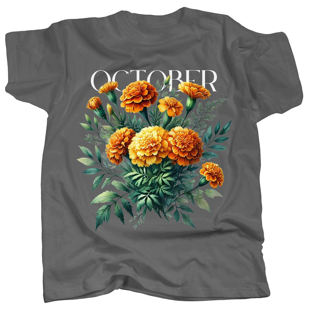 BIRTH FLOWER - OCTOBER - MARIGOLD - Single - T-Shirt