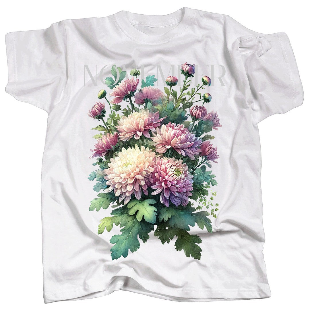 BIRTH FLOWER - NOVEMBER - CHRYSANTHEMUM - Single - T-Shirt
