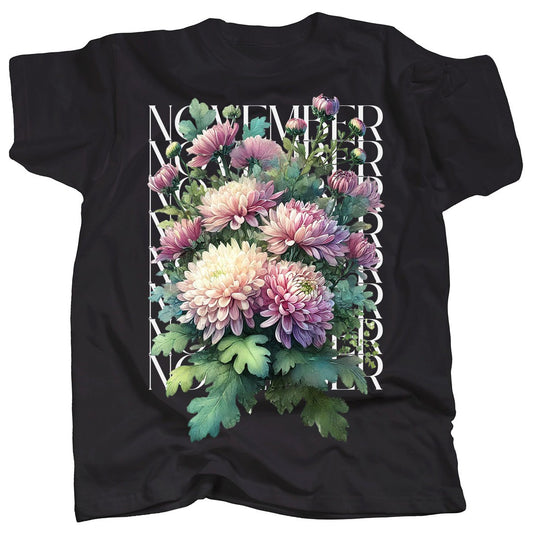 BIRTH FLOWER - NOVEMBER - CHRYSANTHEMUM - T-Shirt