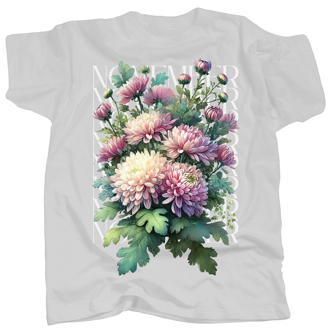 BIRTH FLOWER - NOVEMBER - CHRYSANTHEMUM - T-Shirt