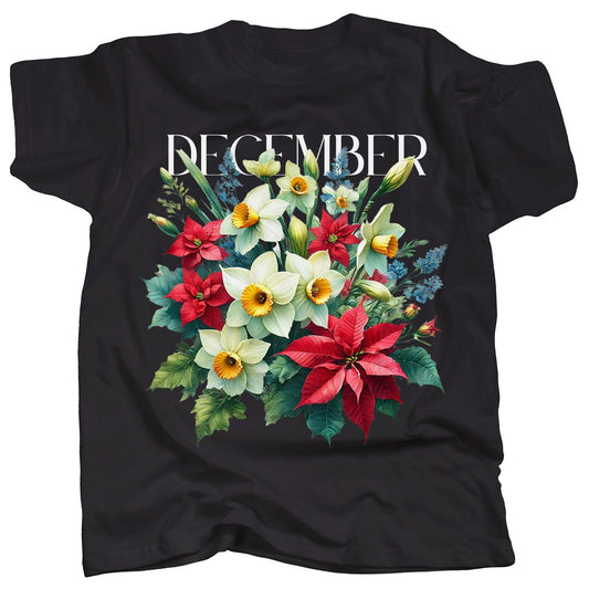 BIRTH FLOWER - DECEMBER - NARCISSUS + POINSETTIA Single - T-Shirt