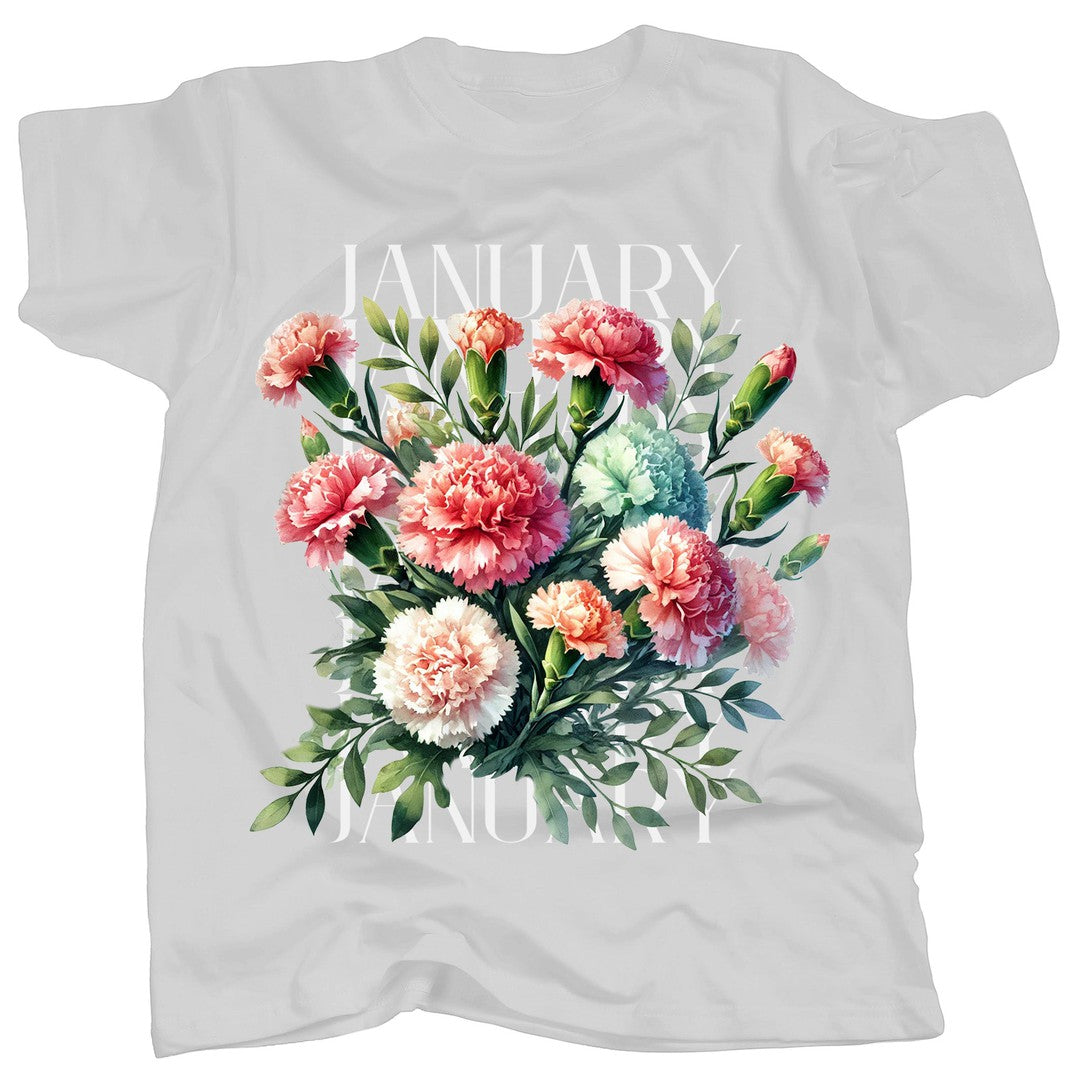BIRTH FLOWER - JANUARY - CARNATION - T-Shirt