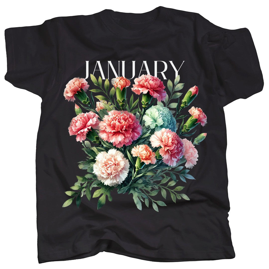 BIRTH FLOWER - JANUARY - CARNATION - Single - T-Shirt