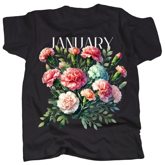 BIRTH FLOWER - JANUARY - CARNATION - Single - T-Shirt