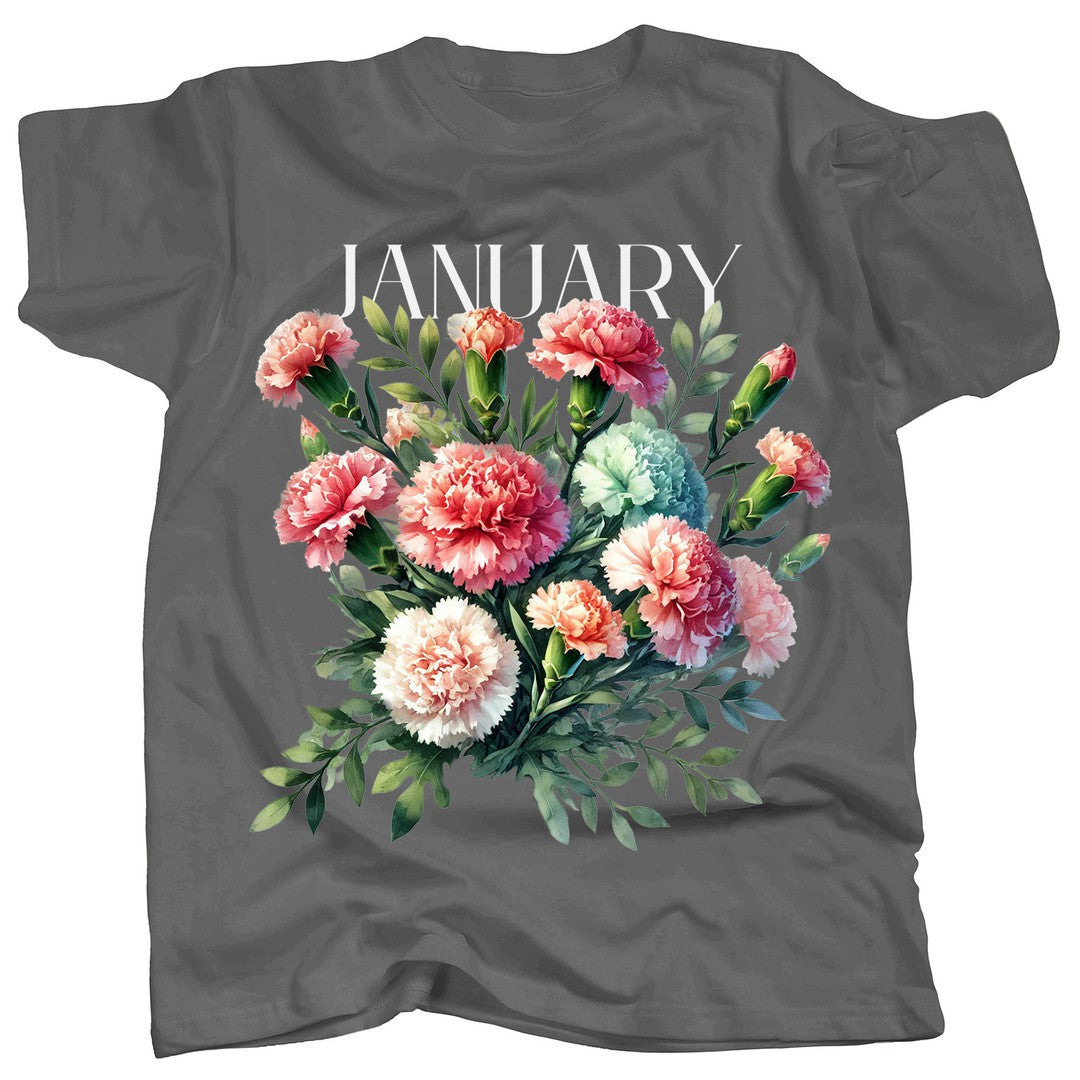 BIRTH FLOWER - JANUARY - CARNATION - Single - T-Shirt