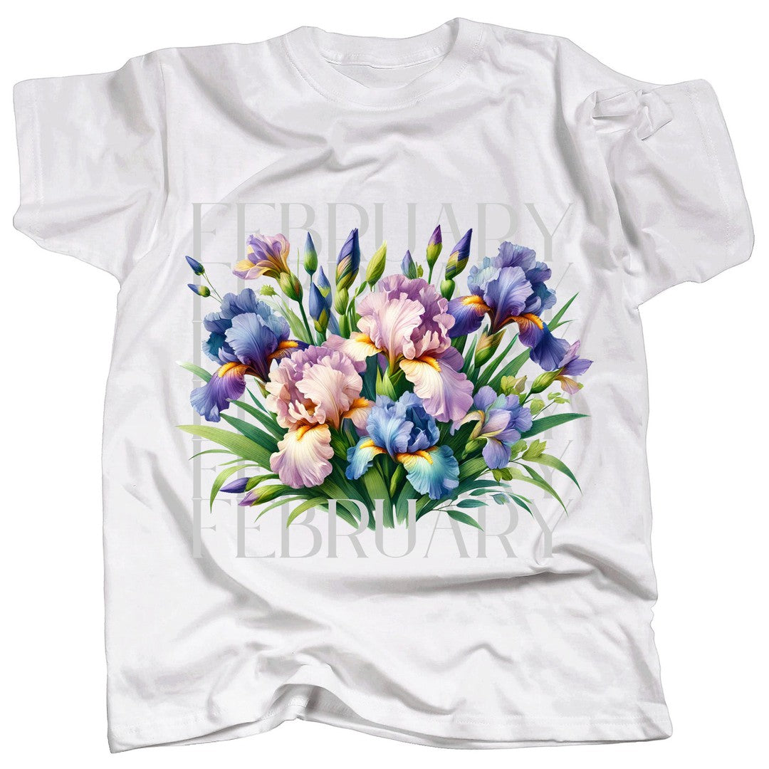 BIRTH FLOWER - FEBRUARY - IRIS - T-Shirt