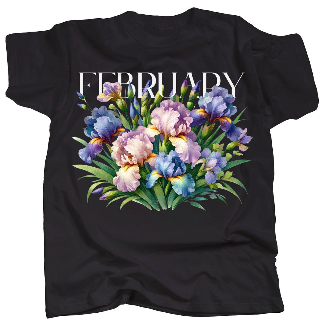 BIRTH FLOWER - FEBRUARY - IRIS - Single - T-Shirt