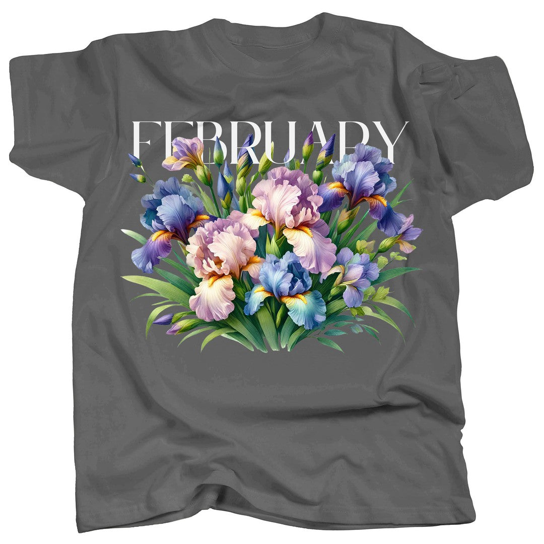 BIRTH FLOWER - FEBRUARY - IRIS - Single - T-Shirt