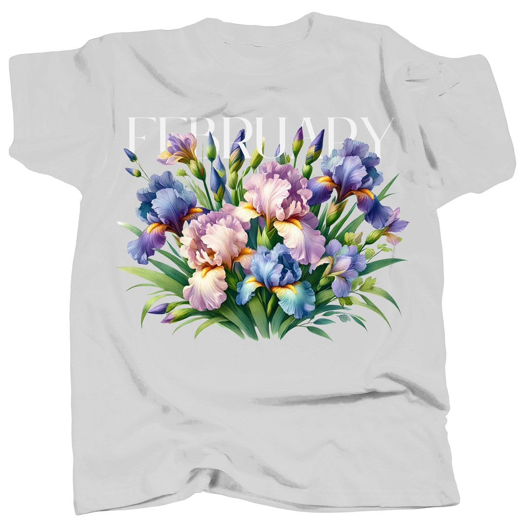 BIRTH FLOWER - FEBRUARY - IRIS - Single - T-Shirt