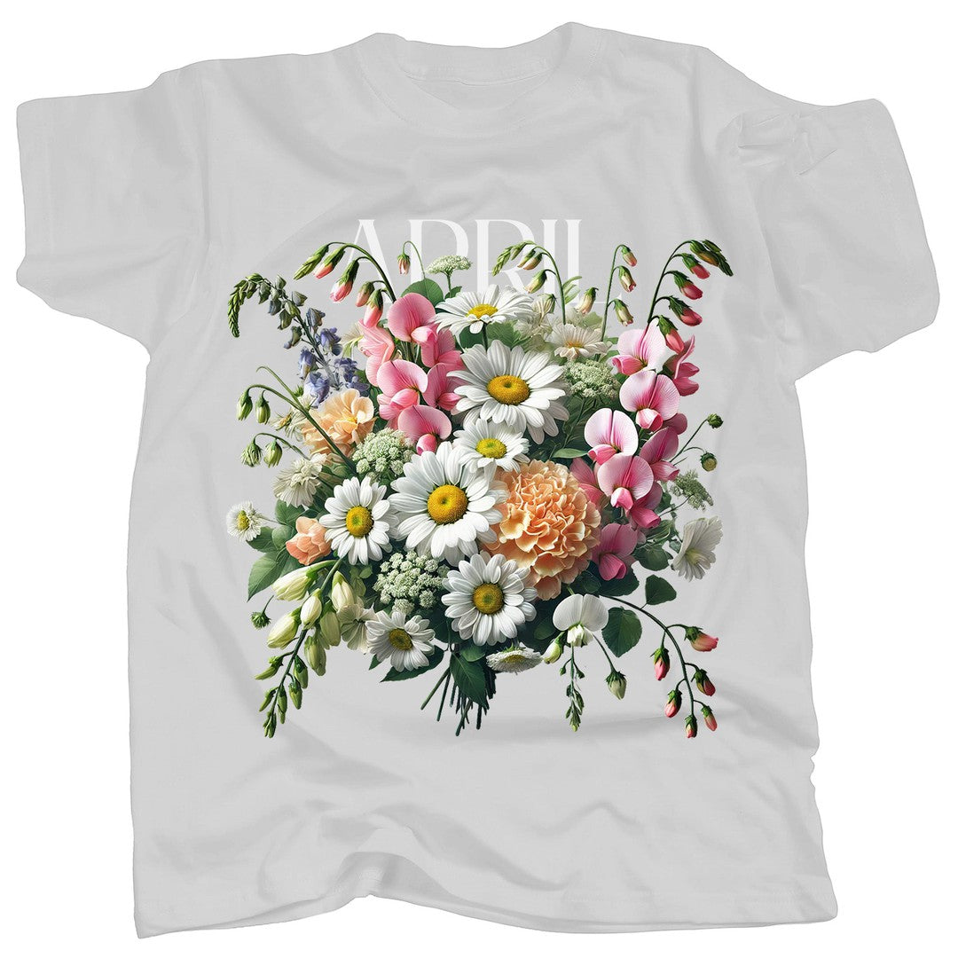 BIRTH FLOWER - APRIL - DAISY + SWEET PEA - Single - T-Shirt