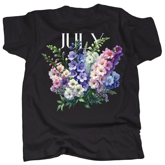 BIRTH FLOWER - JULY - LARKSPUR - Single - T-Shirt