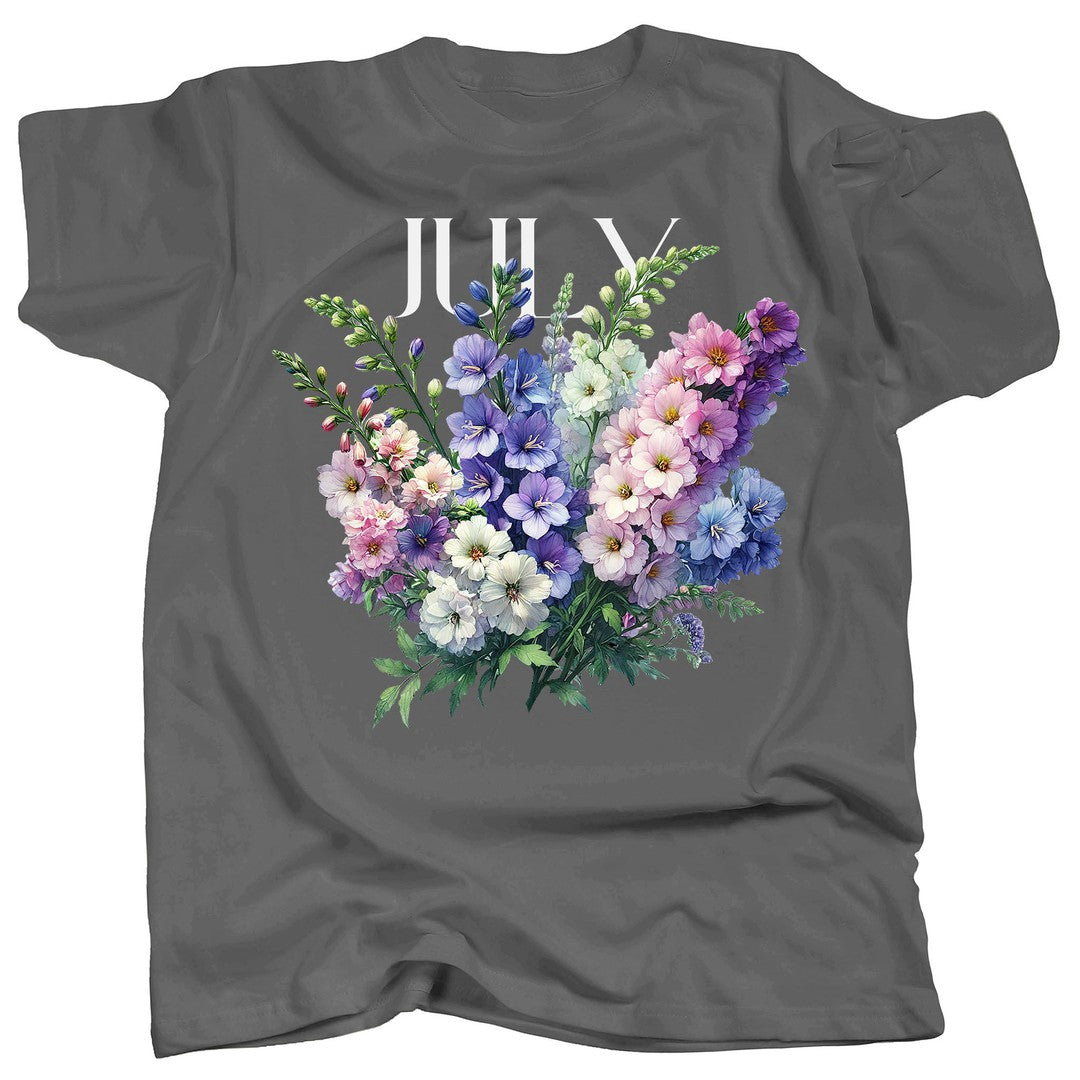 BIRTH FLOWER - JULY - LARKSPUR - Single - T-Shirt