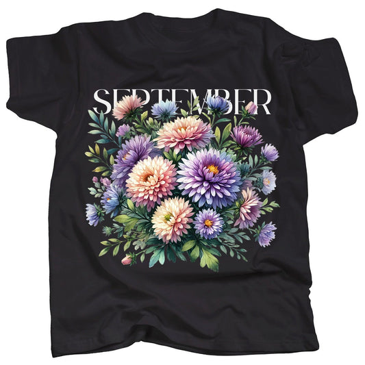 BIRTH FLOWER - SEPTEMBER - ASTER - Single - T-Shirt