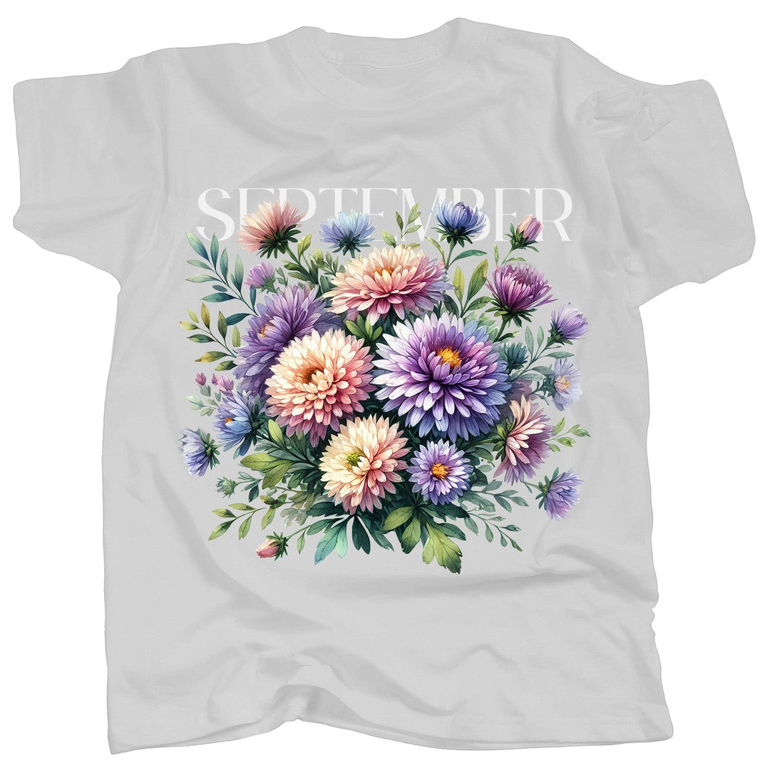 BIRTH FLOWER - SEPTEMBER - ASTER - Single - T-Shirt