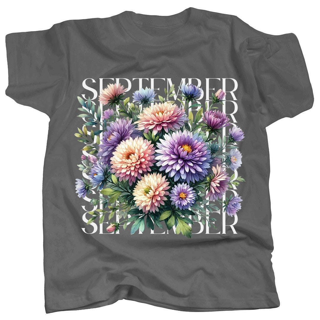 BIRTH FLOWER - SEPTEMBER - ASTER - T-Shirt