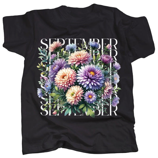 BIRTH FLOWER - SEPTEMBER - ASTER - T-Shirt