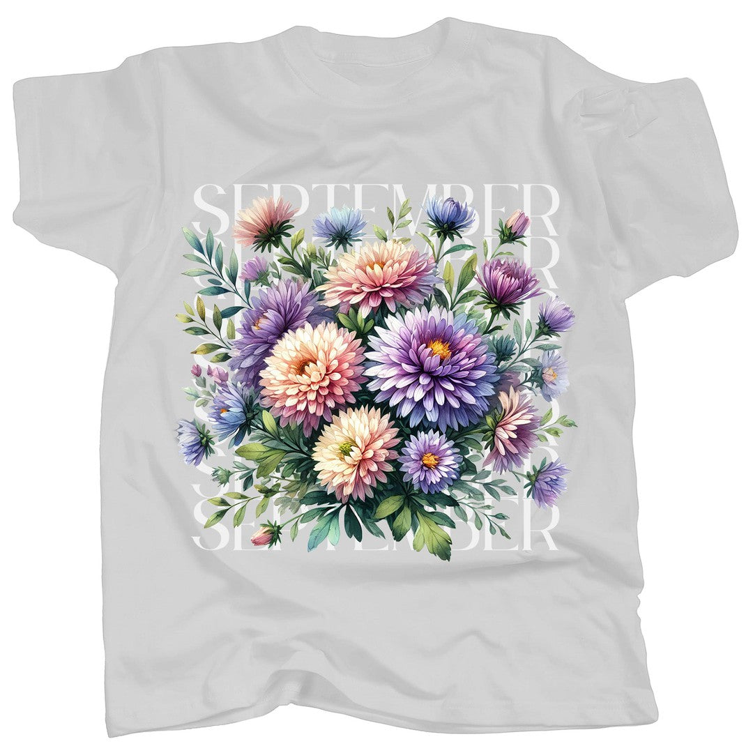 BIRTH FLOWER - SEPTEMBER - ASTER - T-Shirt