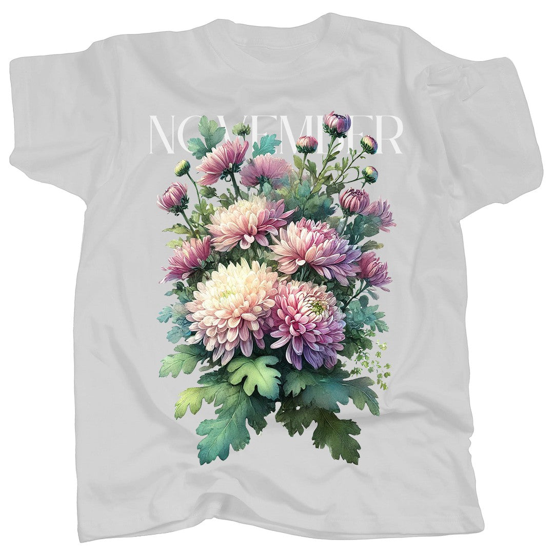 BIRTH FLOWER - NOVEMBER - CHRYSANTHEMUM - Single - T-Shirt