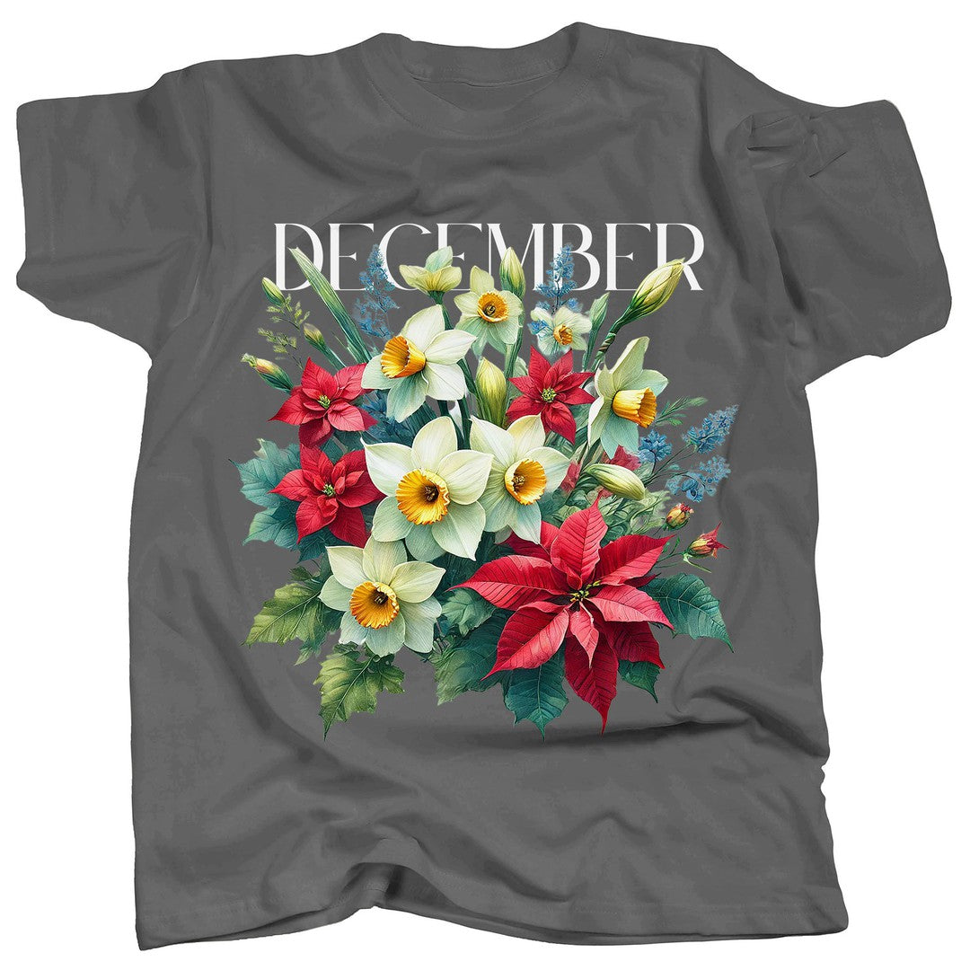 BIRTH FLOWER - DECEMBER - NARCISSUS + POINSETTIA Single - T-Shirt