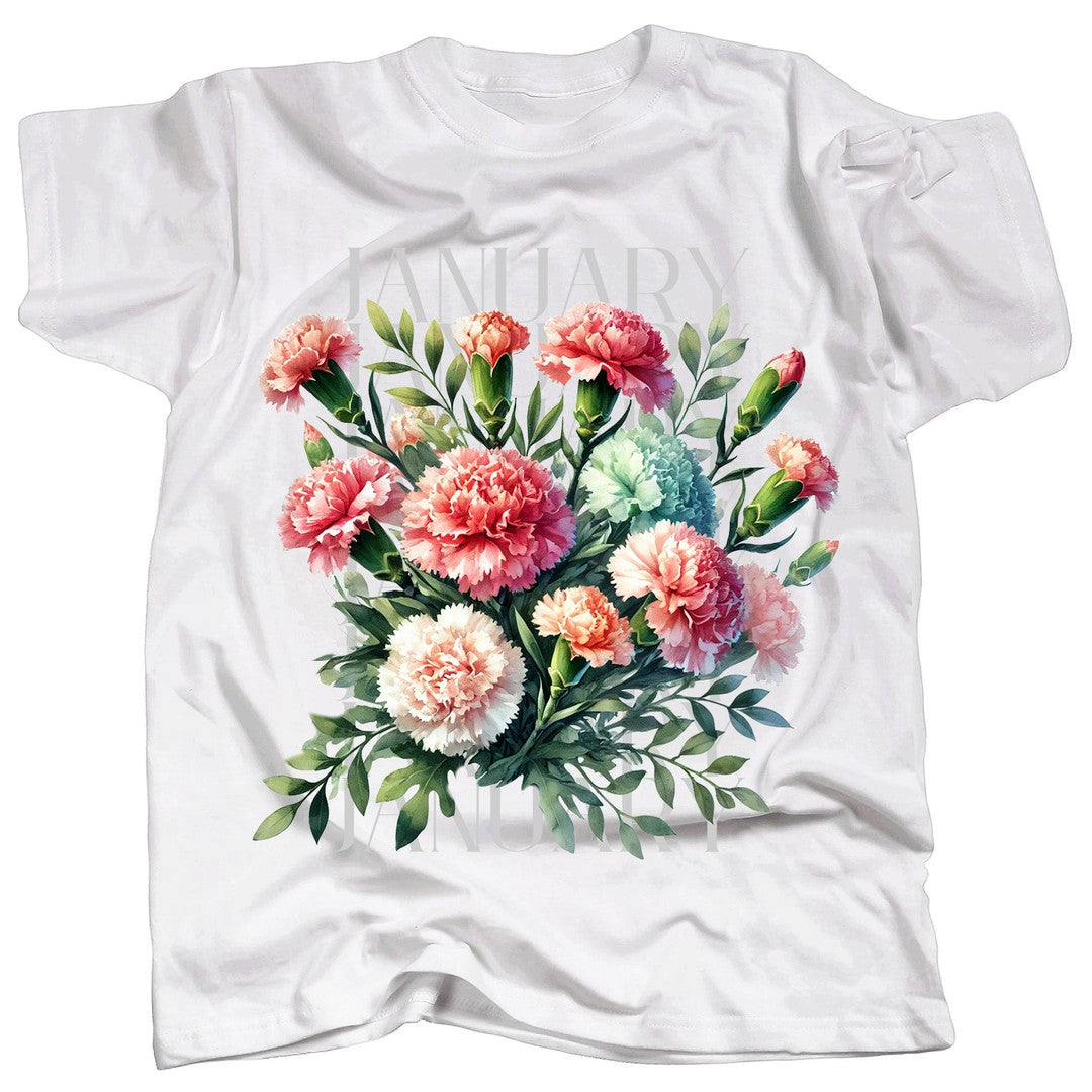 BIRTH FLOWER - JANUARY - CARNATION - T-Shirt