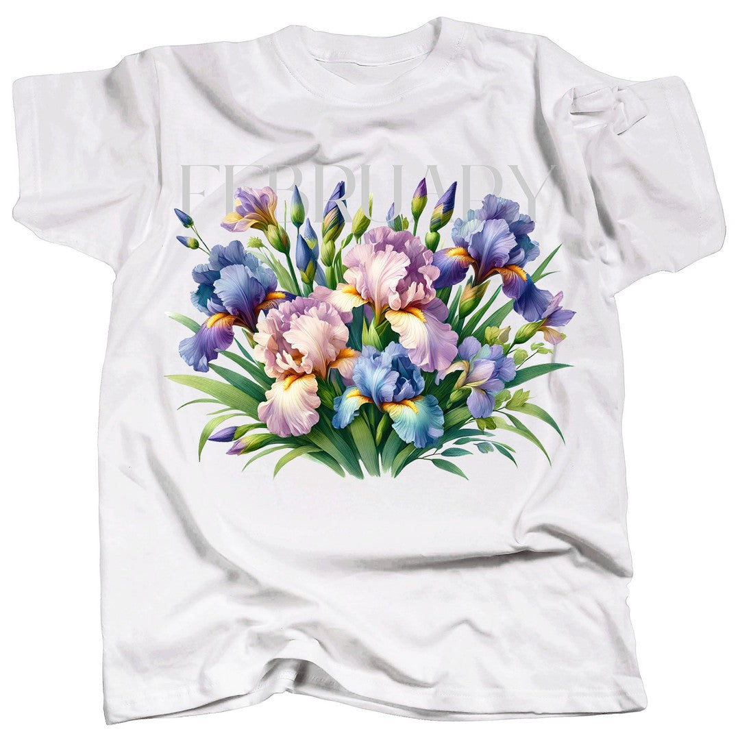BIRTH FLOWER - FEBRUARY - IRIS - Single - T-Shirt