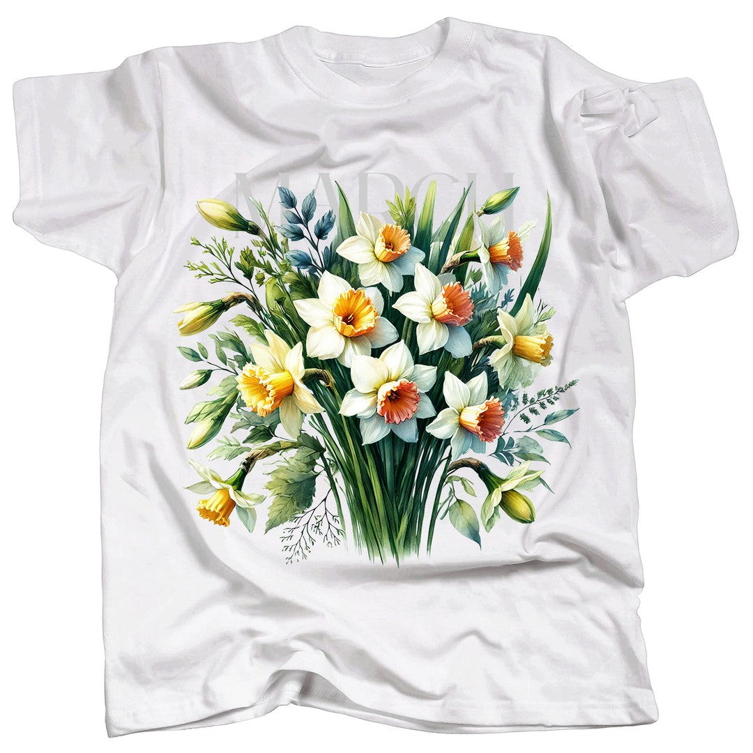 BIRTH FLOWER - MARCH - DAFFODIL - Single - T-Shirt