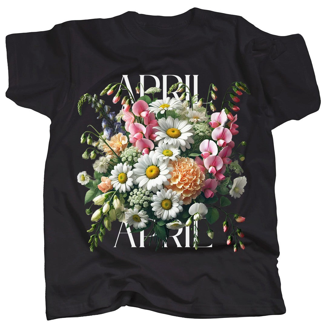 BIRTH FLOWER - APRIL - DAISY +  SWEET PEA T-Shirt
