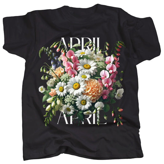 BIRTH FLOWER - APRIL - DAISY +  SWEET PEA T-Shirt