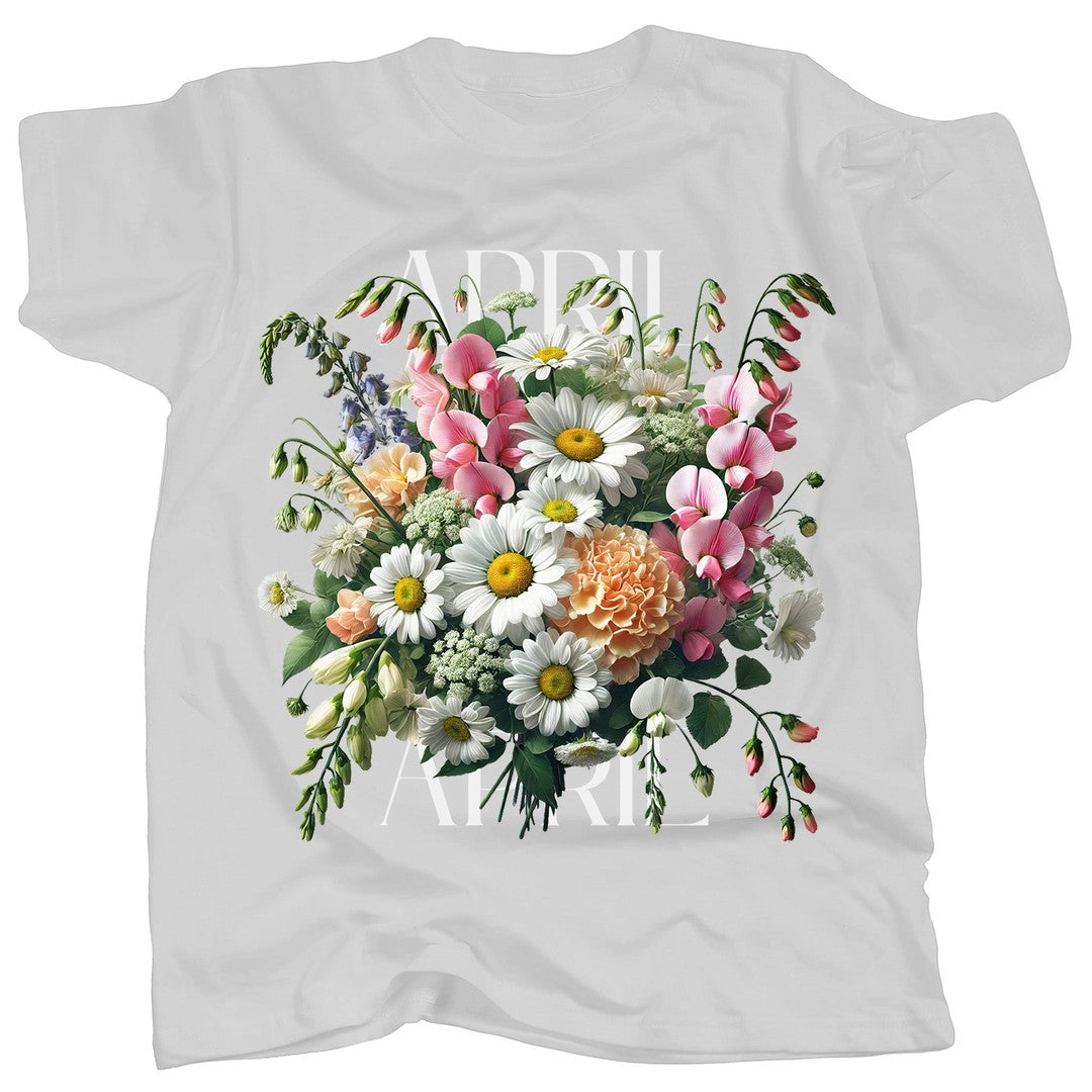 BIRTH FLOWER - APRIL - DAISY +  SWEET PEA T-Shirt