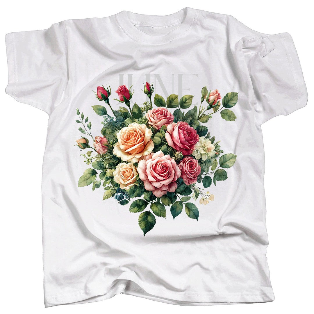 BIRTH FLOWER - JUNE - ROSE - Single - T-Shirt