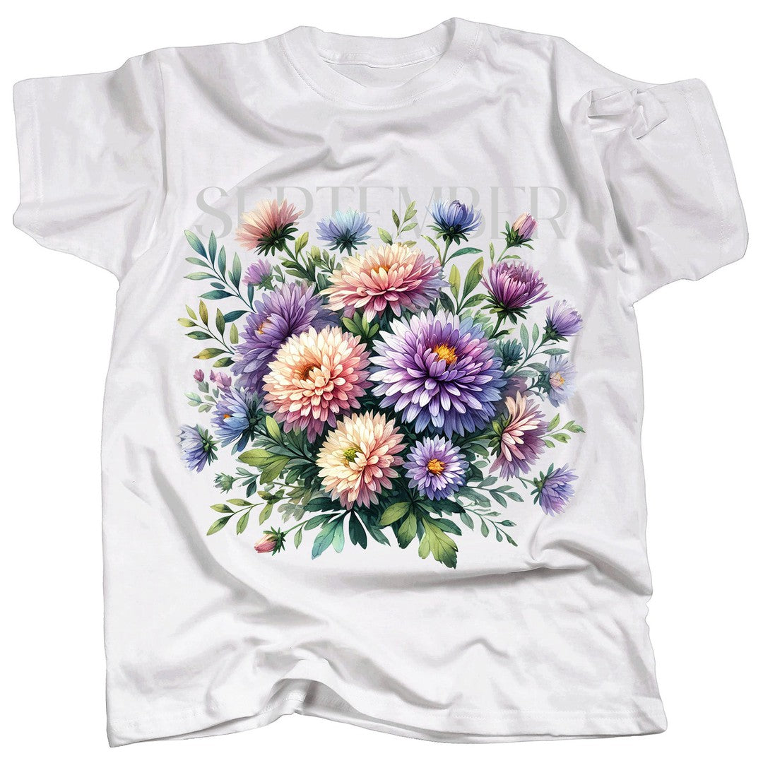 BIRTH FLOWER - SEPTEMBER - ASTER - Single - T-Shirt