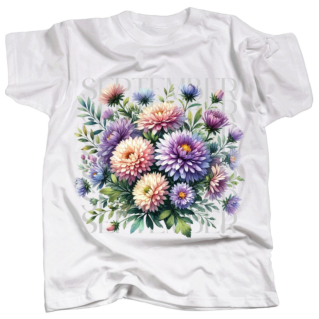 BIRTH FLOWER - SEPTEMBER - ASTER - T-Shirt