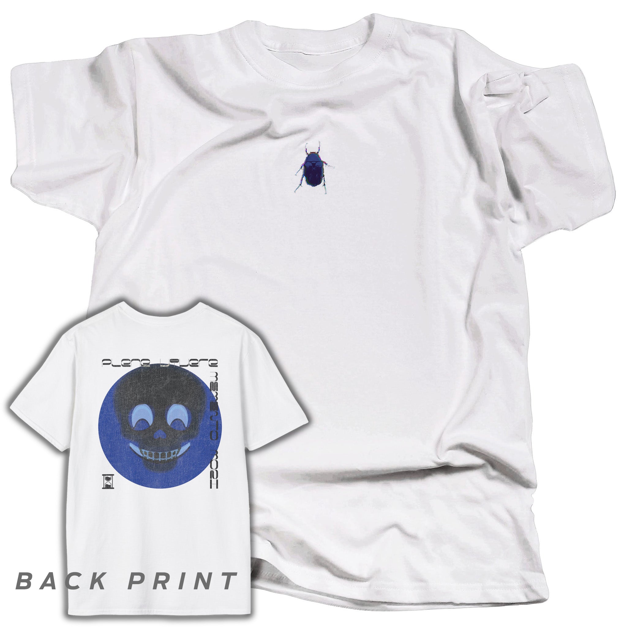 Plene Vivere / Memento Mori - Skull in Smiley - Graphic T-Shirt BACK PRINT